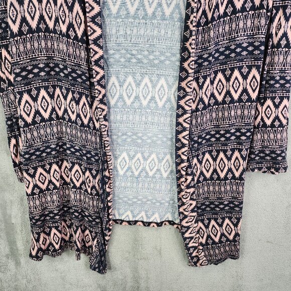 Womens Frumos Aztec Print Open Front Cardigan Jacket Long Sleeve Size 2XL/3XL - Picture 3 of 10